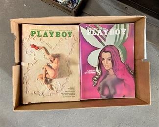 Box of Vintage Playboy Magazines