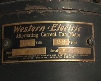 Western Electric brass blade fan
