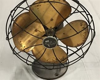 Emerson Electric Brass Blade Fan Antique
