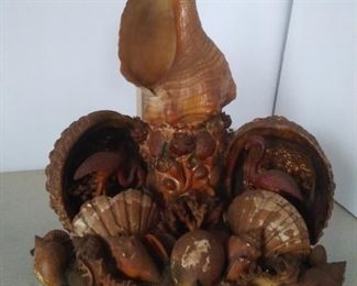 Large antique seashell lamp