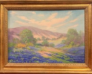 Nannie Huddle (American/Texas, 1860 - 1951)“Bluebonnets and Purple Hills”