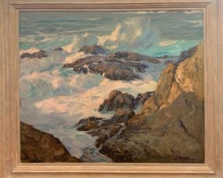 William F. Ritschel - "Rocky Shoreline" / Oil on Canvas / 30 x 36"