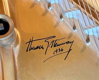 1936 Steinway piano signed by Theodore Steinway