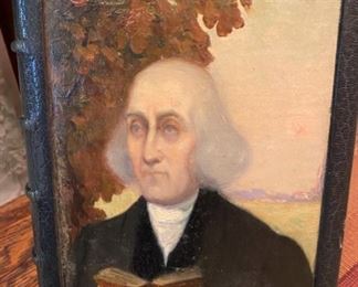 One of a kind book!  Oliver Goldsmith “Le Vicaire De Wakefield”, Paris 1838;  Original oil painting by Sternberg-David on the front cover.  Contains a letter of Charles Nodier (the translator).  