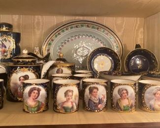 Rare19th Century Sevres tea set - every piece is in Minton’s condition - custom wooden presentation box