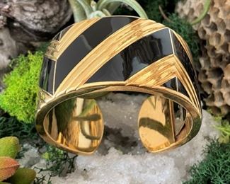 18k gold enamel hinged cuff bracelet.  This is more than a want….this is a love and need cuff!