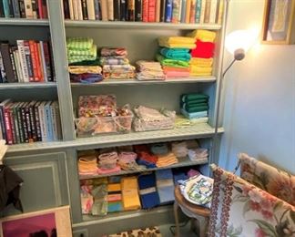 SO many linens….so many great books!
