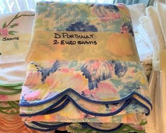 SO many Porthault linens - napkins, tablecloths, towels, placemats
