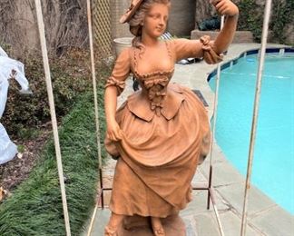 Life size terra cotta female figurine
