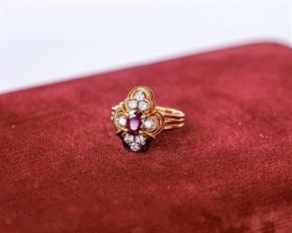 14k w/ Ruby and Diamonds