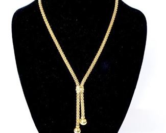 18k Women's necklace. 20" from clasp to "pendant"