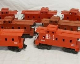 1017 LOT OF 11 LIONEL & M.S T L BUILT BY LIONEL MODEL TRAIN CABOOSES
