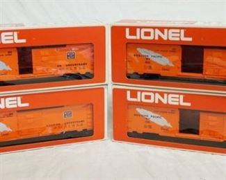 1051 4 LIONEL MPC WESTERN PACIFIC BOX CAR MODELS ALL ARE 6-9723 W/ ORIGINAL BOXES
