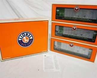 1057 LIONEL BSNF BATHTUB GONDOLA 3 PACK, 6-17433 W/ ORIGINAL BOXES
