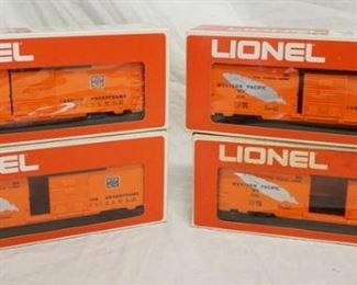 1061 4 LIONEL MPC WESTERN PACIFIC BOX CAR MODELS ALL ARE 6-9723 W/ ORIGINAL BOXES
