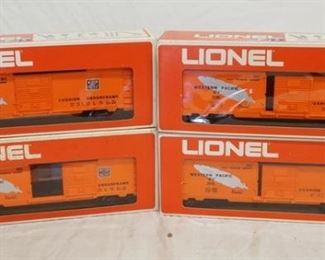 1099 LOT OF 4 LIONEL MODEL TRAINS ALL ARE WESTERN PACIFIC BOX CAR NO. 6-9723

