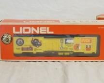 1122 LOT OF 3 LIONEL 75TH ANNIVERSARY MODEL TRAINS. LOT INCLUDES FAMOUS CATALOGS BOX CAR 6-7506, INNOVATIONS REEFER CAR 6-7502 & FAMOUS ENGINES REEFER CAR 6-7503
