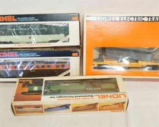 1245 4 LIONEL MODEL TRAINS, THREE O & O 27 GAUGE ONE LOUISVILLE & NASHVILLE DUMP CAR
