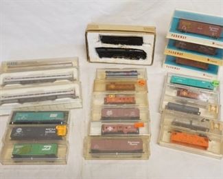 1295	LOT OF N GAUGE MODEL TRAINS INCLUDES LIFE LIKE, PARKWAY, BACHMANN, KADEE, KATO & CON-COR
