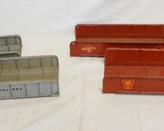 1311	LOT OF 4 MODEL TRAIN GIRDER BRIDGES LOT INCLUDES TWO LACKAWANNA AMERICAN FLYER & TWO MAR; PENNSLYVANIA RAILROAD & ILLINOIS CENTRAL. LARGEST 12 IN L 
