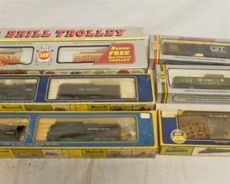 1326	LOT OF AHM HO GAUGE MODEL TRAINS PLUS A TRESTLE SET
