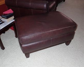 BERNHARDT LEATHER SOFA - CHAIRS - OTTOMAN