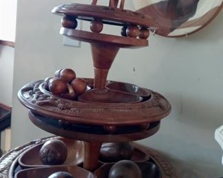 Carved wooden server