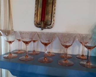 Rose stemware