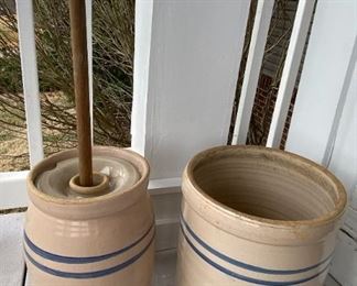 Ceramic crock and churn