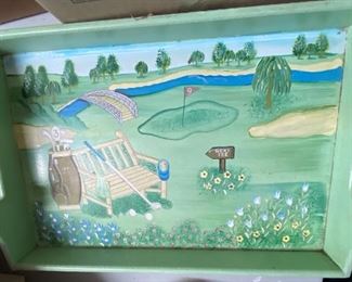 Golf themed serving tray