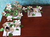 Enamel floral set.