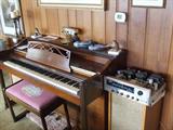 Baldwin Aerosonic piano, Scott tuner, EV2 speakers.