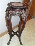Very fancy oriental plantstand with marble top