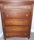 Thomasville cherry & wicker bedroom set.