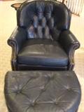 Ethan Allen leather.