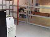 Heavy duty shelving. All in one commercial copier.