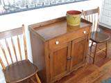 Nice washstand commode with gallery.