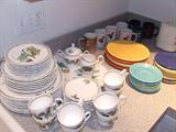 Noritake set. Some Fiesta plates.