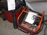 Compresser. Two wet & dry vac, one is a jumbo.