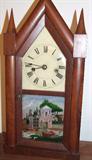 Mint condition Manross steeple clock.