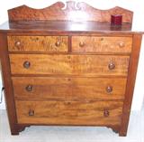 Super tiger maple five drawer dresser.