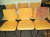 Set of six nice Sligh bent plywood chairs.