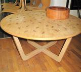 Blonde Drexel inlaid table.