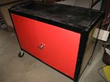 Industrial mid century two door cabinet.