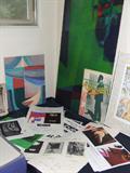 Nice selection of local gallery exhibit posters.
