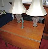 Pair of Waterford lamps with original Waterford shades.
