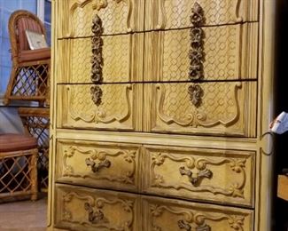 French Provincial tall dresser
50" tall x 36" wide x 18" deep 