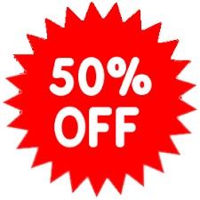 50% off everything Saturday 8am to 2pm