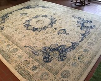 Blue and white room rug