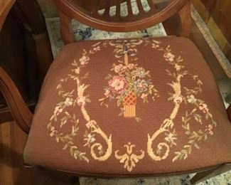 Needlepoint Chairs goes with Beautiful Dining table